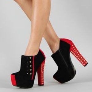 Liliana Women Ankle High Heel Booties Shoes Black